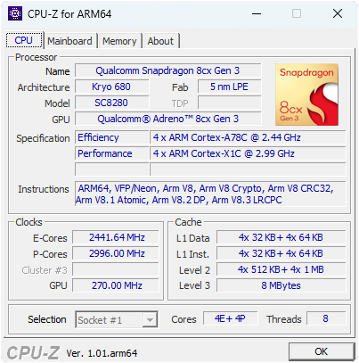 CPU-Z arm