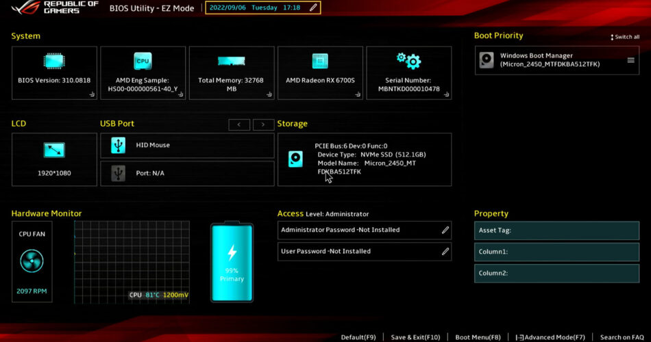 asus bios update